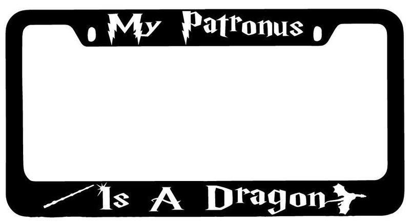 My Patronus Is A Dragon Black METAL License Plate Frame Auto For Harry Potter  Mod-GRAPH9856236-9306