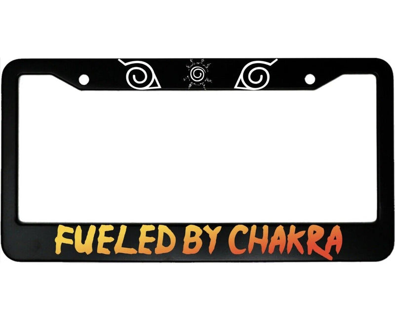 Fueled By Chakra Anime Aluminum Car License Plate Frame