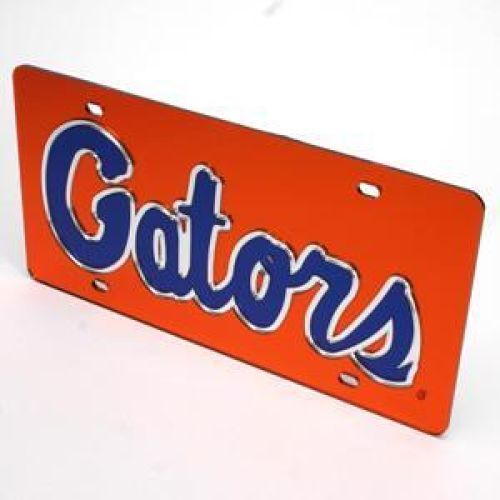 NCAA Florida Gators Inlaid Acrylic License Plate - Orange Background