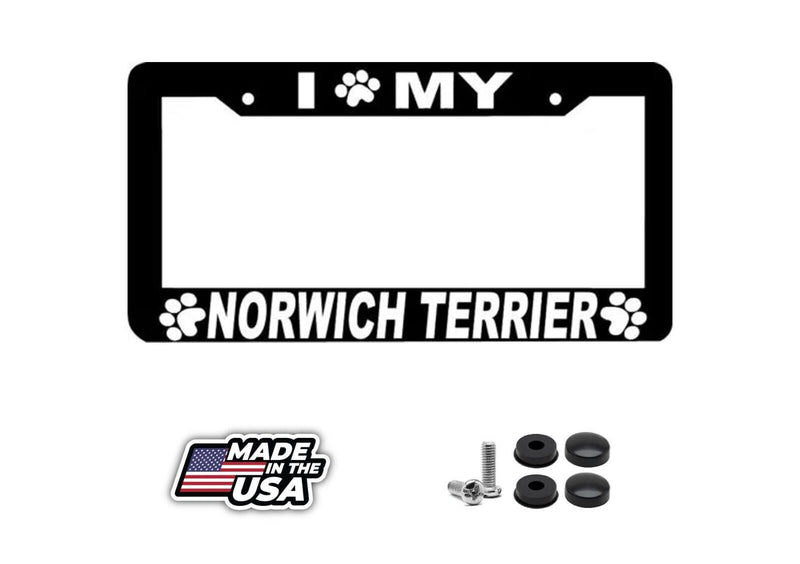 NORWICH TERRIER DOG paw print License Plate Frame