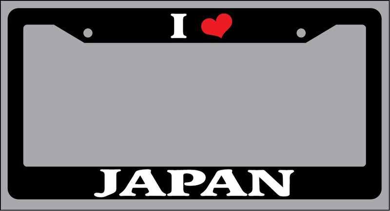 Black License Plate Frame "I Heart Japan" Auto Accessory 1494  Mod-GRAPH9856236-1125