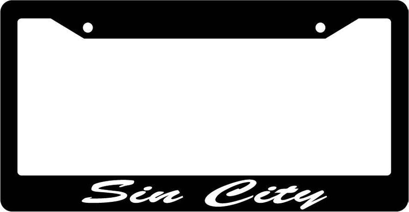 Black License Plate Frame CURSIVE Sin City Auto Accessory Novelty  Mod-GRAPH9856236-2394