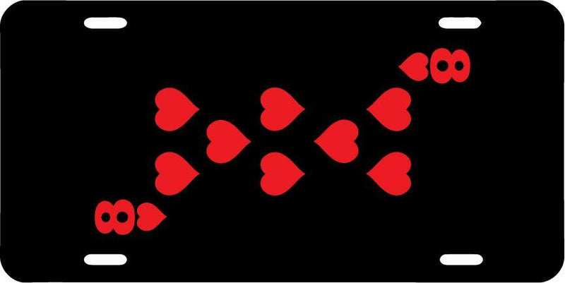 Eight Of Hearts Black Vanity License Plate Mod-GRAPH9856236-7729