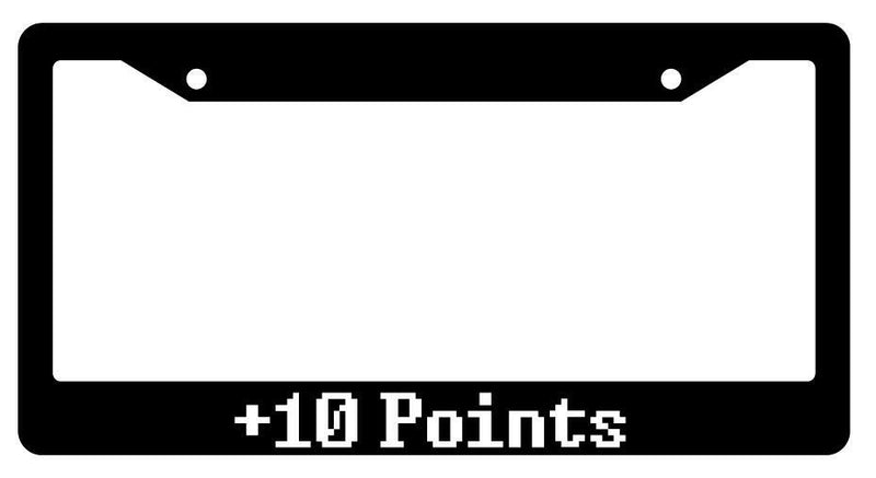 "+10 Points" Black Plastic License Plate Frame Auto Accessory  Mod-GRAPH9856236-96