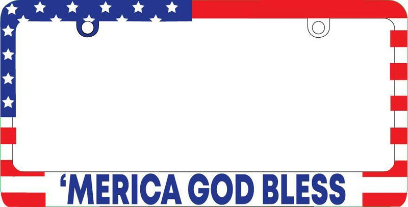 Merica God Bless 3D USA Flag Plastic License Plate Patriotic  Mod-GRAPH9856236-3921