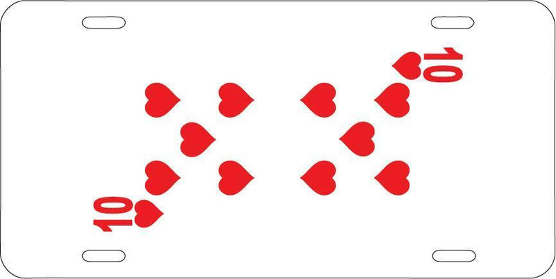 Ten Of Hearts White Vanity License Plate Mod-GRAPH9856236-7648