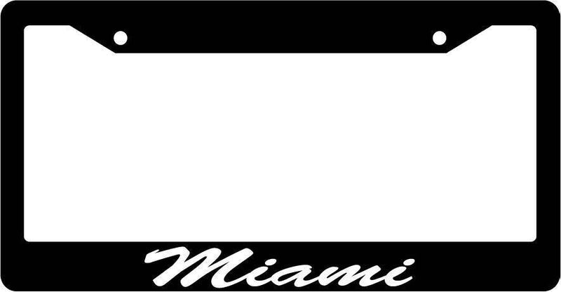 Black License Plate Frame CURSIVE Miami Auto Accessory 994  Mod-GRAPH9856236-1895