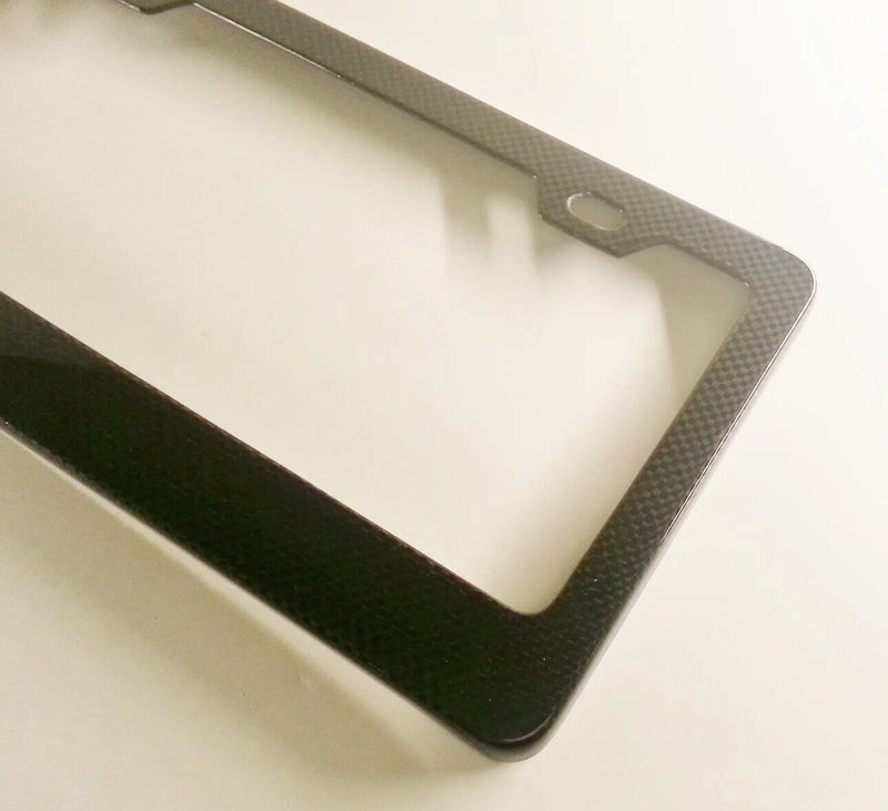 Genuine Real New Black Carbon Fiber License Plate Frame Light Weight Luxury