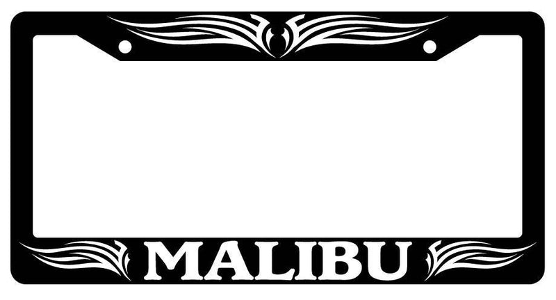 Black License Plate Frame MALIBU TRIBAL 