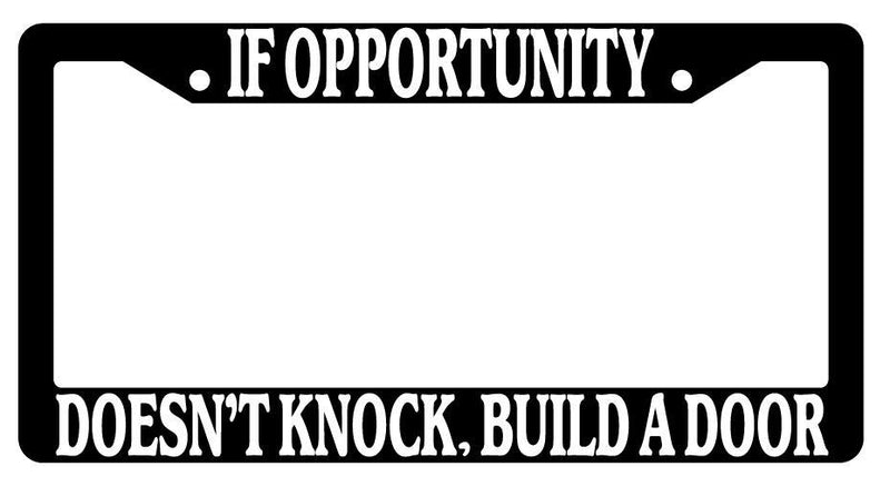 Black License Plate Frame Auto Accessory If-Opportunity  Mod-GRAPH9856236-114