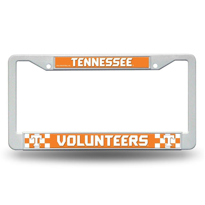 NCAA Tennessee Volunteers White Plastic License Plate Frame