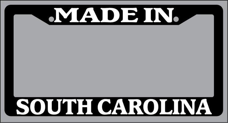Black License Plate Frame "Made in South Carolina" Auto Accessory Novelty  Mod-GRAPH9856236-2989