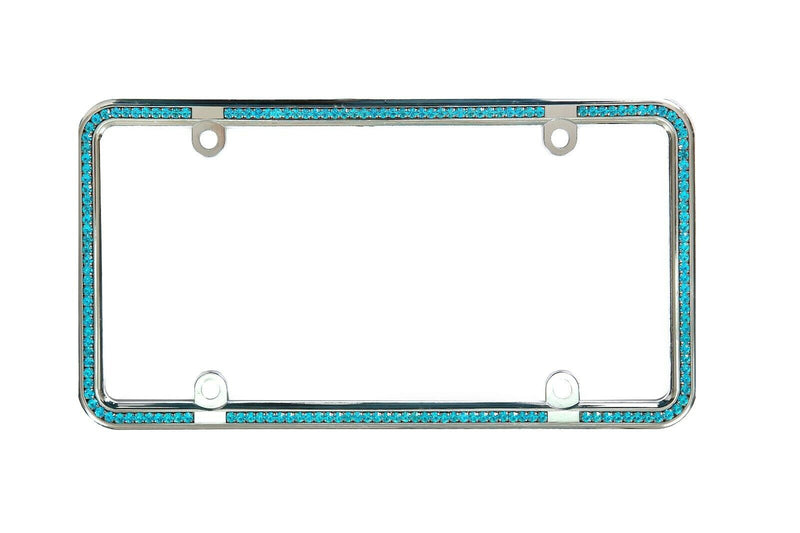 Single Row Diamond Bling Crystal RhineStone License Plate Frame Car Slim Thin