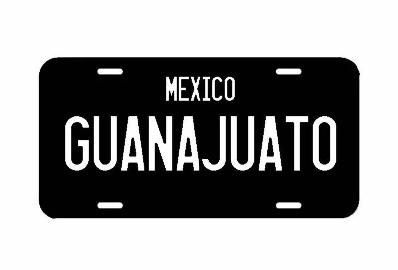 GUANAJUATO Mexico Black License Plate Tag decal Mexicano Terre Pueblo rancho