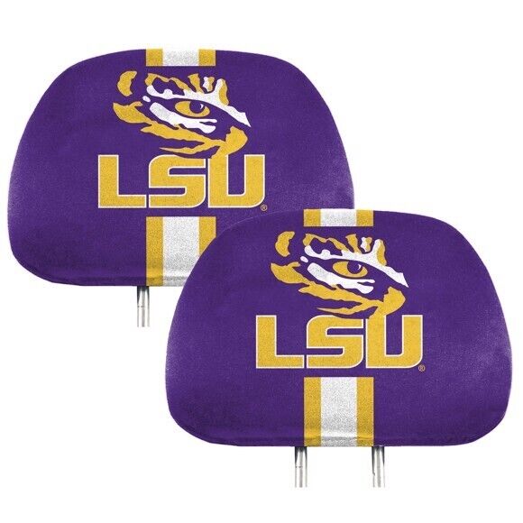 NCAA LSU Tigers New 2-Piece Printed Headrest Covers