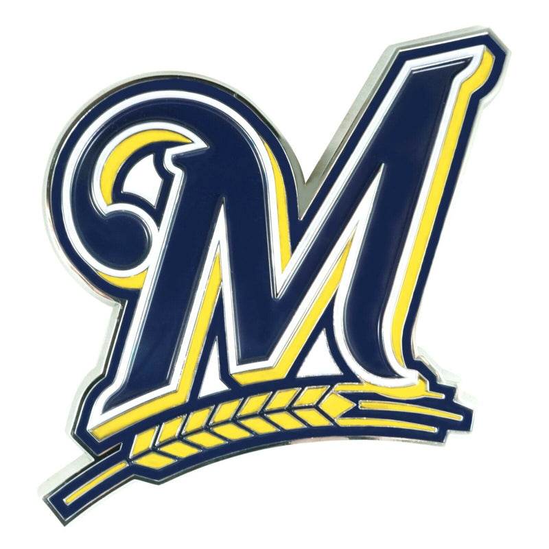 MLB Milwaukee Brewers Diecast 3D Color Emblem-Car Truck RV