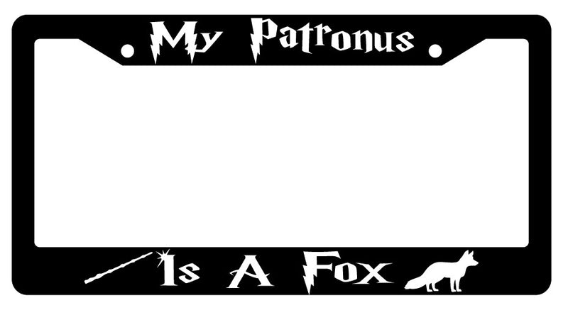 My Patronus Is A Fox Black Plastic License Plate Frame For Harry Potter  Mod-GRAPH9856236-1552