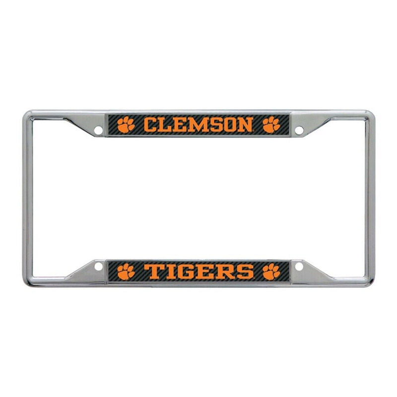 NCAA Clemson Tigers Metal License Plate Frame - Carbon Fiber