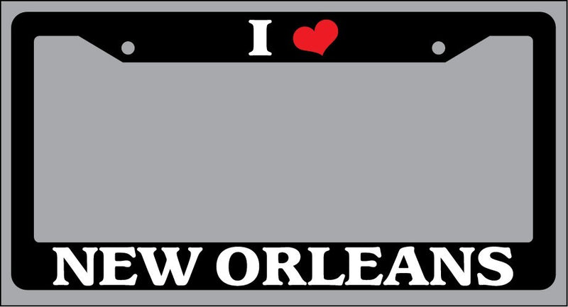 Black License Plate Frame "I Heart New Orleans" Auto Accessory Novelty 2408  Mod-GRAPH9856236-876
