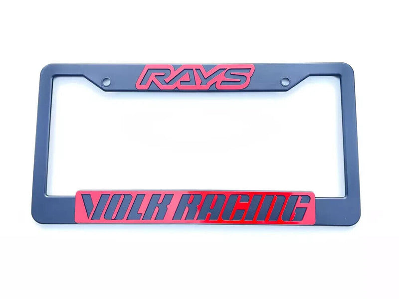 Rays Volk Racing License Plate Frame Red TE37SL CE28SL Including Hardware
