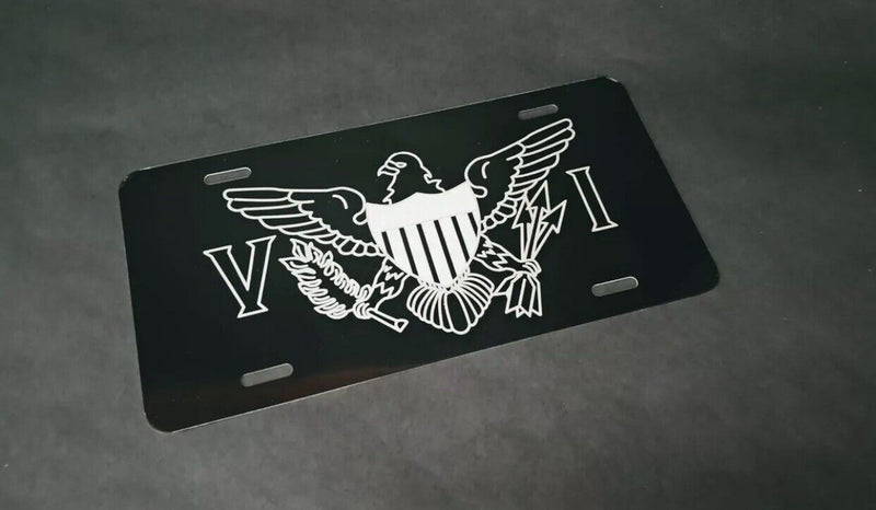 USVI Virgin Islands black Aluminum License Plate laser etched car front tag