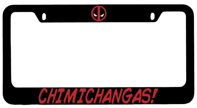 Black METAL Chimichangas! License Plate Frame Auto Accessory For Deadpool  Mod-GRAPH9856236-8050