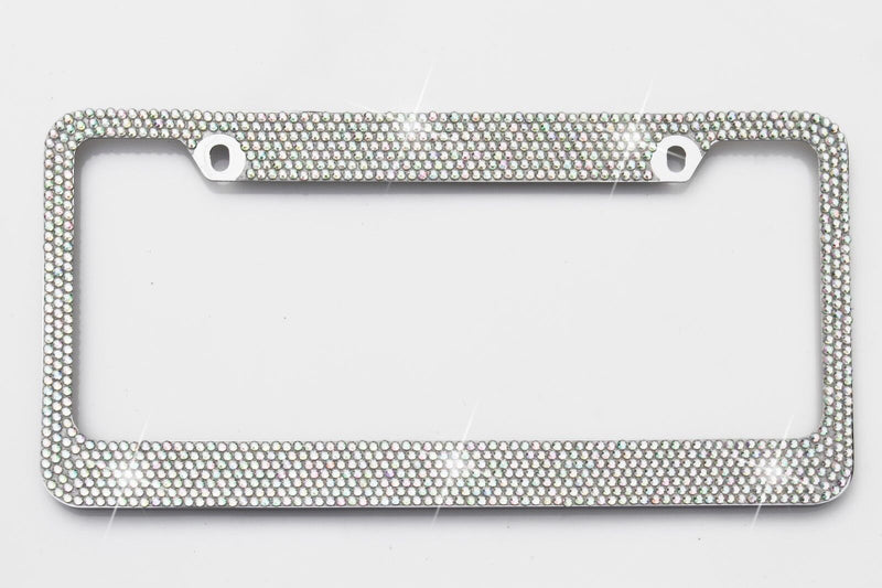 Aurora Borealis "AB" Crystal License Plate Frame 7 rows Special Bling Offer