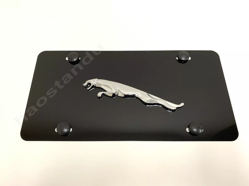 1x 3D "Jaguar LEAPER Badge" emblem Aluminum BLACK Color Front Plate RUST FREE