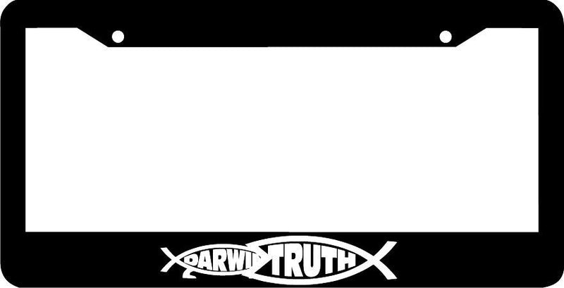 Christian Truth Fish Eats Darwin Fish License Plate Frame