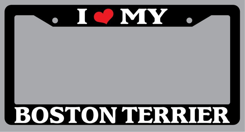 Black License Frame I Heart My Boston Terrier Auto Accessory Novelty 301  Mod-GRAPH9856236-2678
