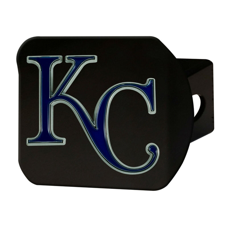 MLB Kansas City Royals 3D Color on Black Metal Hitch Cover