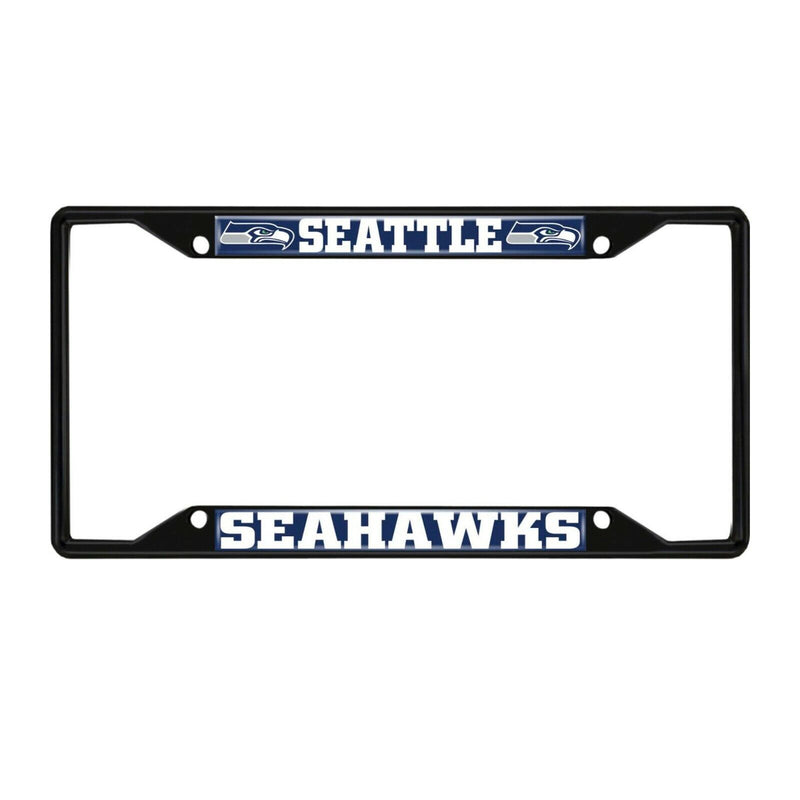 NFL Seattle Seahawks Black Metal License Plate Frame