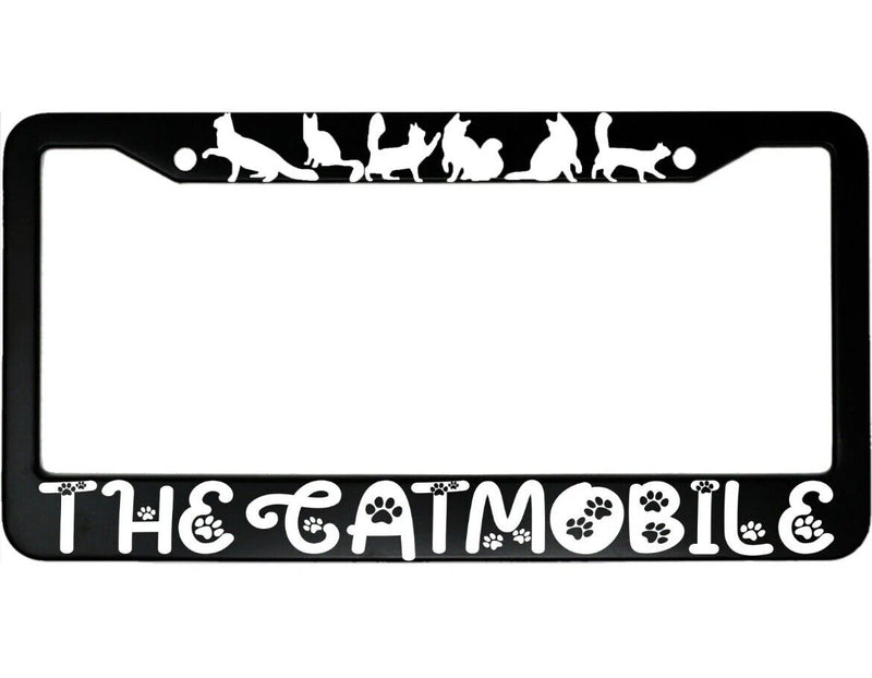 The CatMobile Funny Cat Lady Aluminum Car License Plate Frame