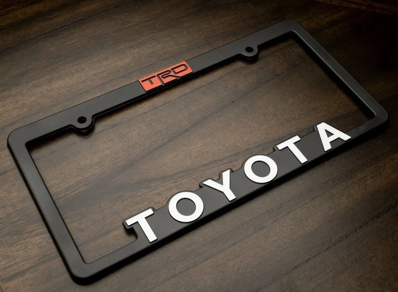 Fits Toyota-TRD-Custom-License-Plate-Frame-TRD-Offroad-Tacoma-FJ-Cruiser-4x4