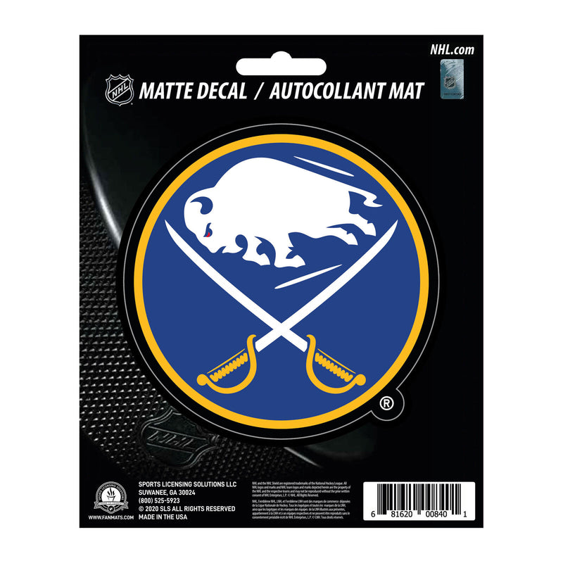 NHL Buffalo Sabres Decal Matte 5"X6.25" Auto Boat Cooler Luggage