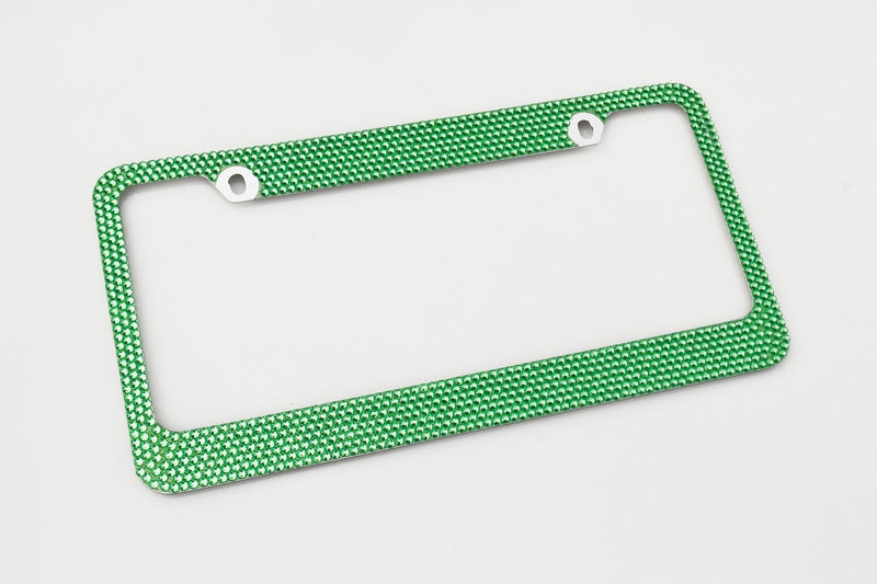 Green Crystal License Plate Frame 7 rows Special Bling Offer