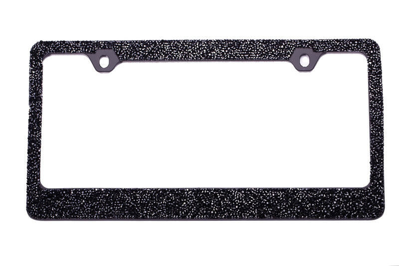 Rocking Bling Crystal Diamond Rhinestone License Plate Frame Black
