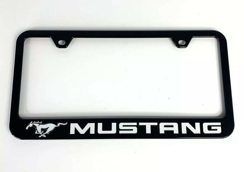 Ford Mustang Black Unbreakable Polycarbonate License Plate Frame - Licensed