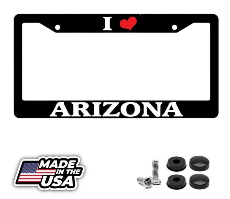 Black License Plate Frame I Heart Arizona Auto Accessory 1059