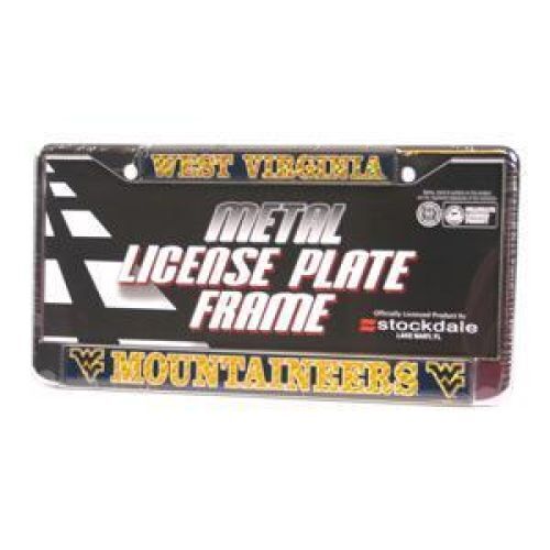 NCAA West Virginia Mountaineers Metal License Plate W/domed Insert