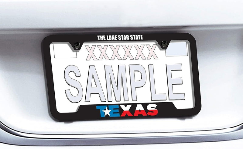 Texas Universal Black Stainless Steel License Plate Frame - The Lone Star State