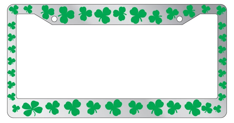 Chrome License Plate Frame Shamrocks Auto Accessory Novelty  Mod-GRAPH9856236-5035