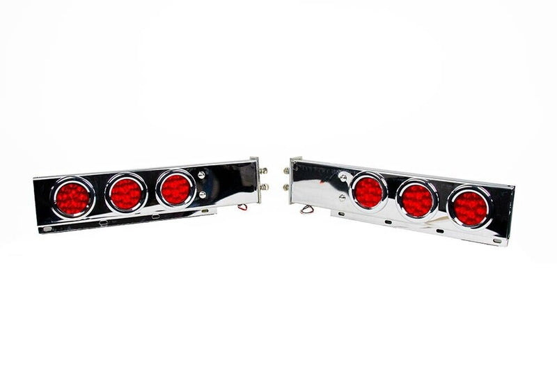 Stainless Rear Mud Flap Hanger red LED Lights Spring Loaded 2-1/2" spacing 61730