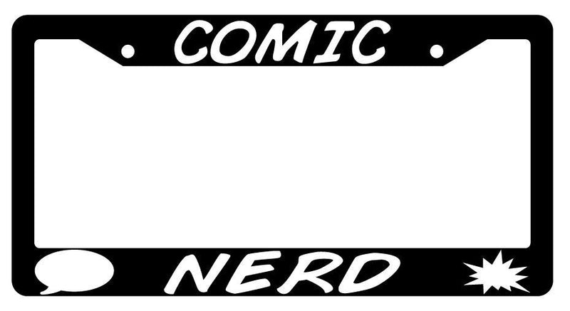Comic Nerd Black Plastic License Plate Frame Accessory DC  Mod-GRAPH9856236-162