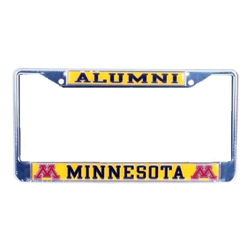 NCAA Minnesota Golden Gophers Alumni Metal License Plate Frame W/domed Insert