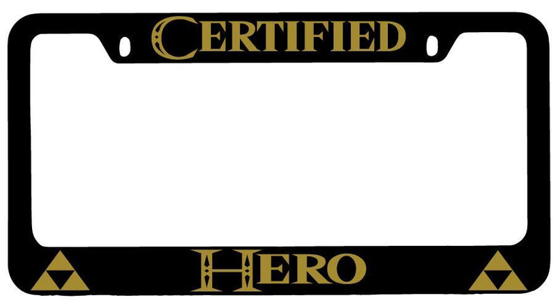 Certified Hero Black METAL License Plate Frame Legend Of Zelda  Mod-GRAPH9856236-9726