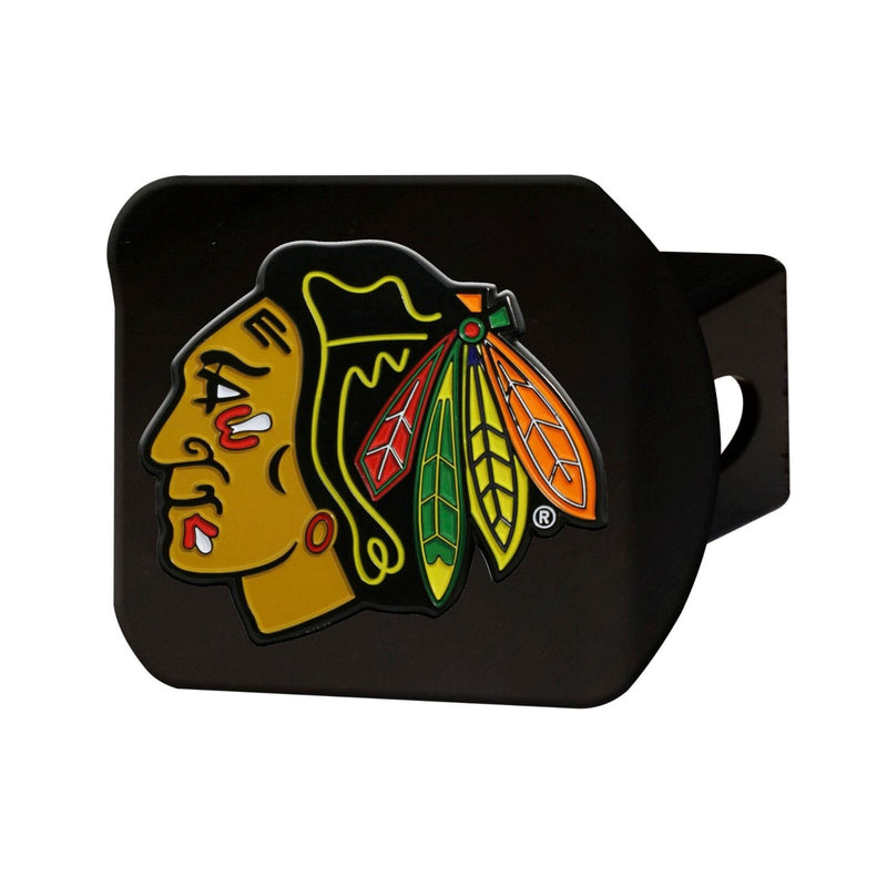 NHL Chicago Blackhawks 3D Color on Black Metal Hitch Cover