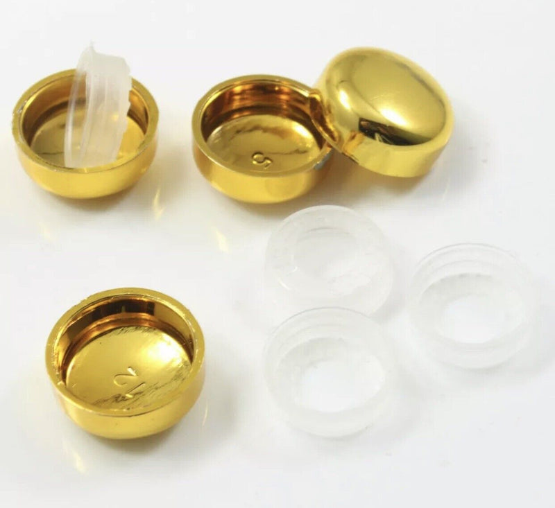 4 Gold License Plate Frame Screw Bolt Caps/Covers for Auto-Car-Truck-Motorcycle