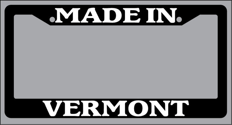 Black License Plate Frame "Made in Vermont" Auto Accessory Novelty  Mod-GRAPH9856236-3001
