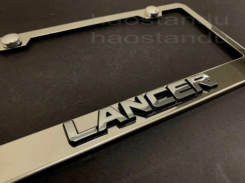 1x LANCER 3D Emblem STAINLESS STEEL License Plate Frame RUST FREE + ScrewCap